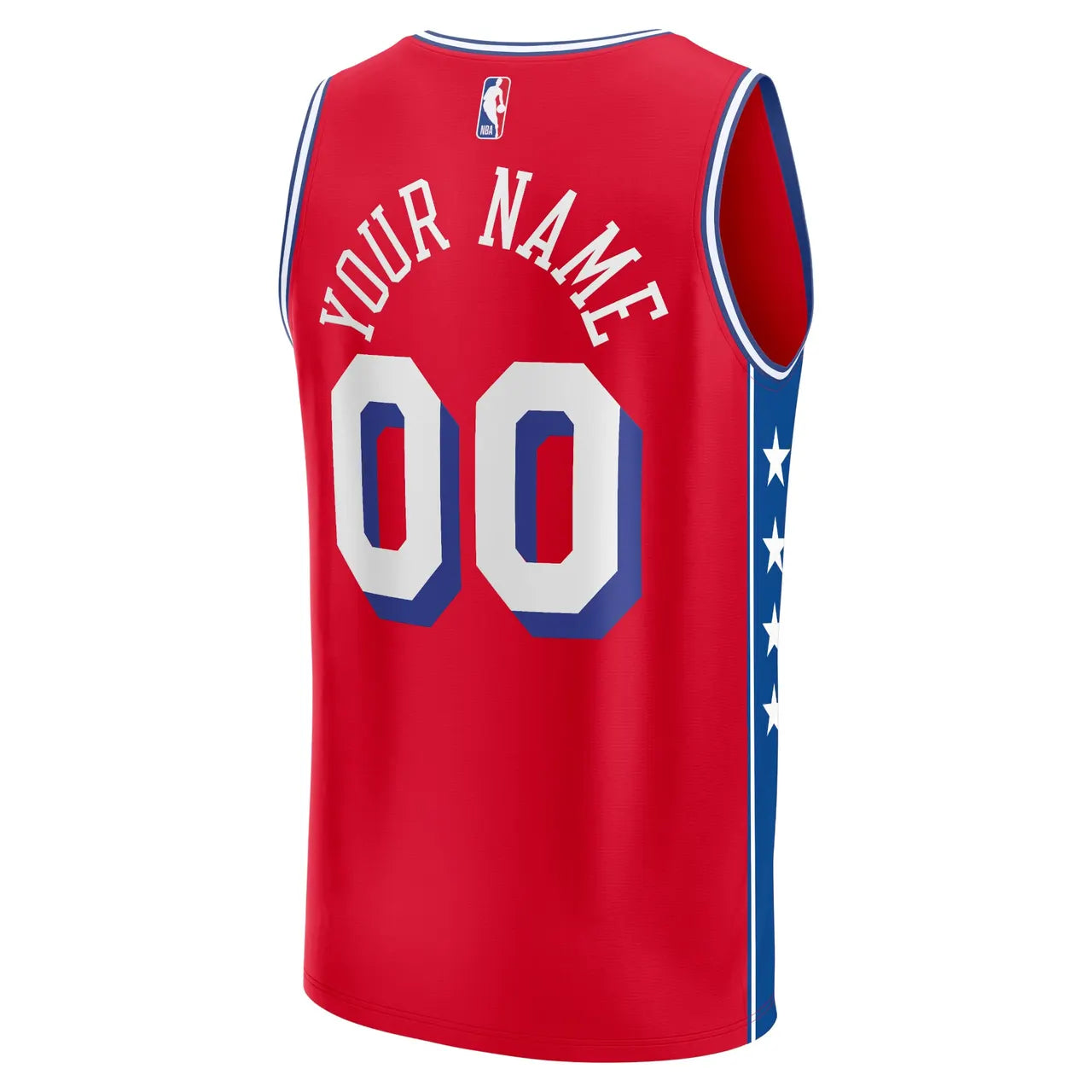 personalized Custom Fanatics 76ers Red Jersey - Hình 4