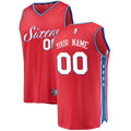 custom Fanatics 76ers Red Jersey