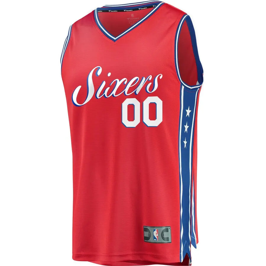 custom Fanatics 76ers Red Jersey - Hình 2