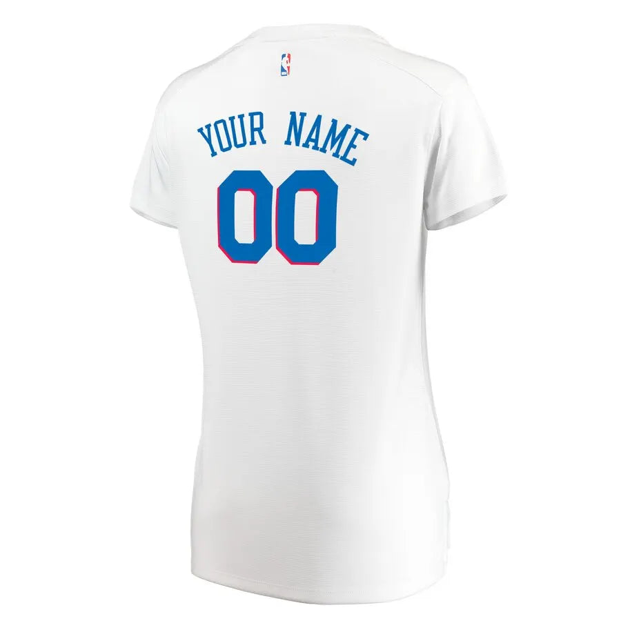 76ers Women's White Custom Jersey - Hình 3