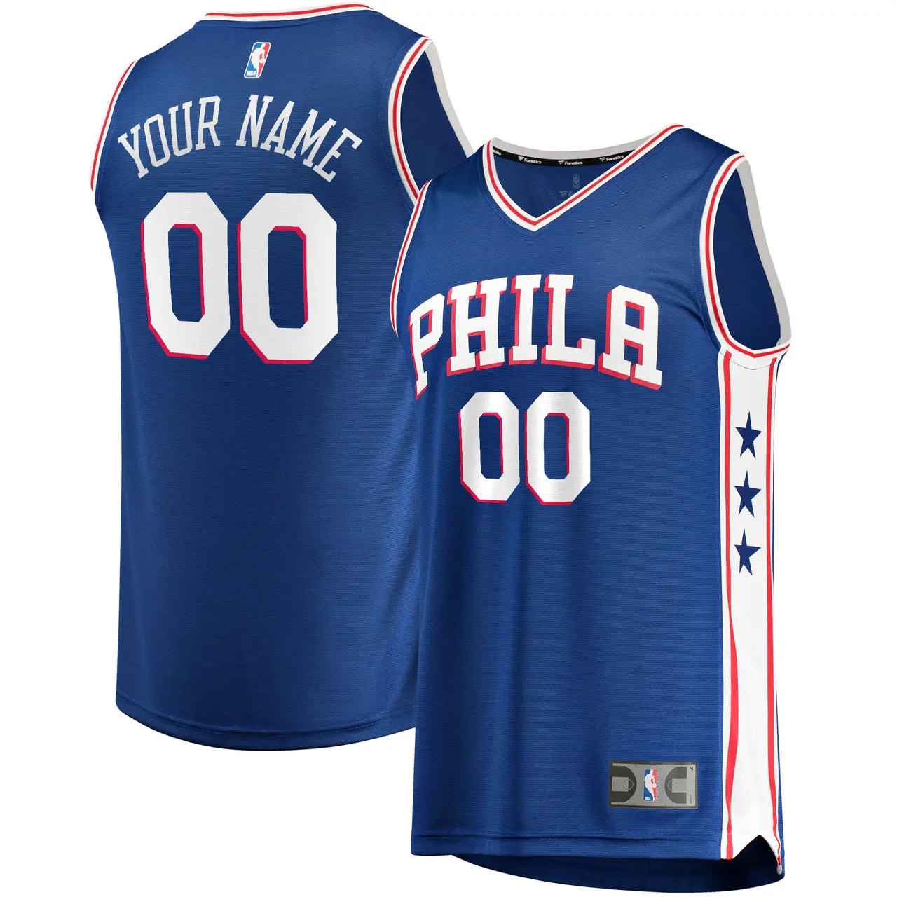 custom Fanatics 76ers Blue Jersey