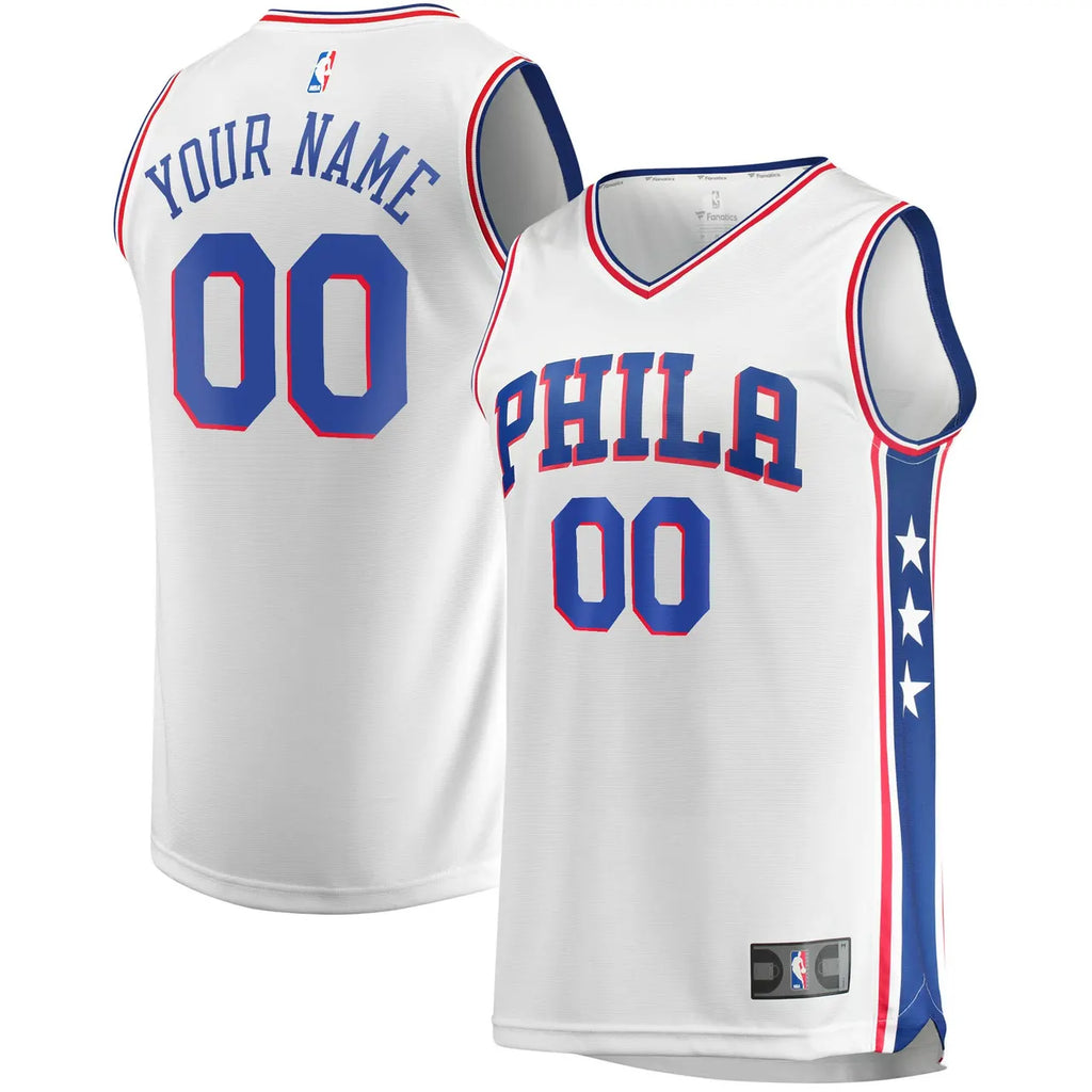 fanatics 76ers White Custom Jersey - Hình 2