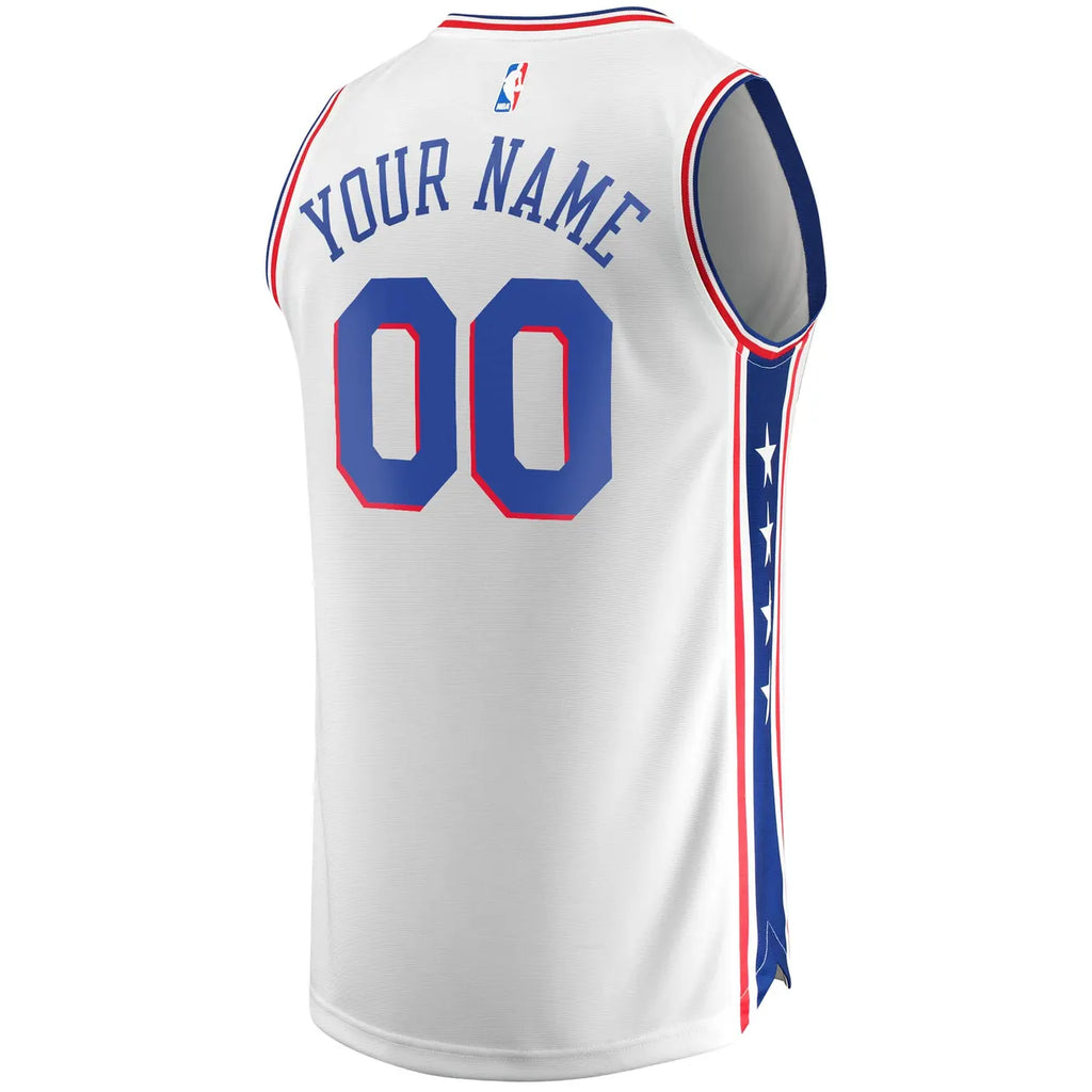 fanatics 76ers White Custom Jersey - Hình 4