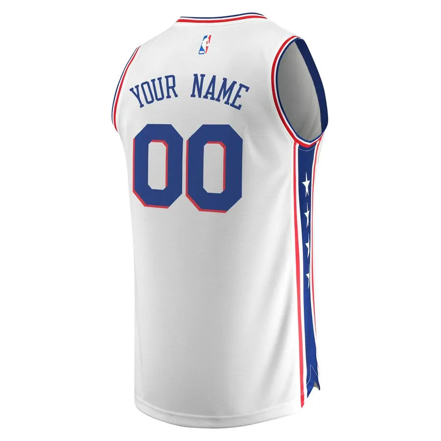 custom Fanatics 76ers White Jersey - Hình 3