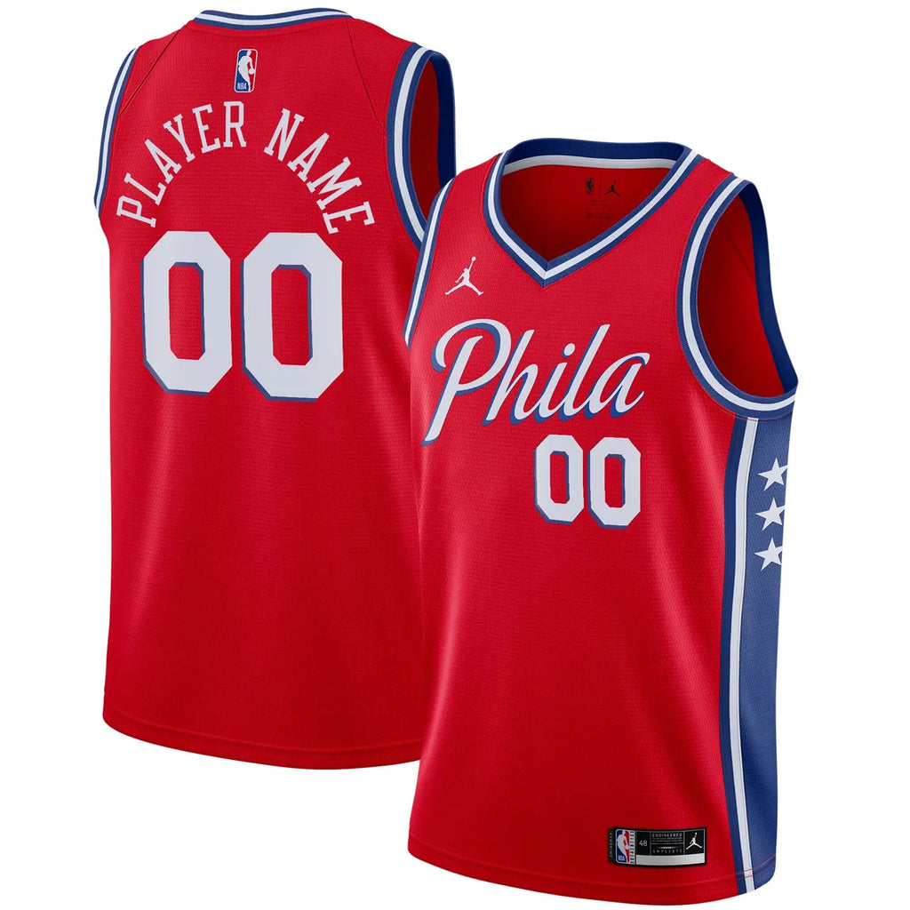 edition Jordan 76ers Red Custom Jersey