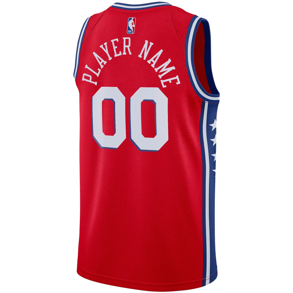 edition Jordan 76ers Red Custom Jersey - Hình 3
