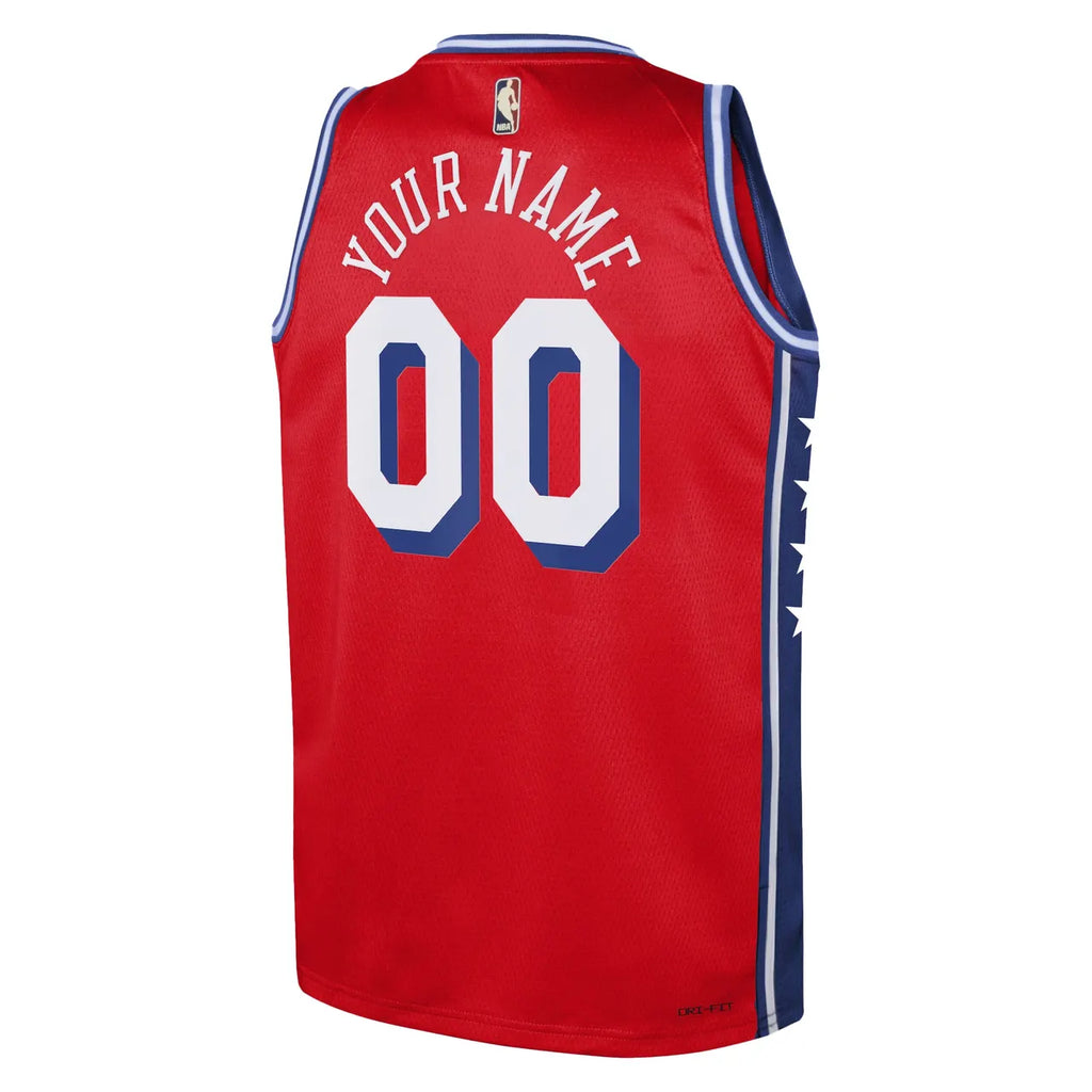 nike 76ers Red Custom Jersey - Hình 3