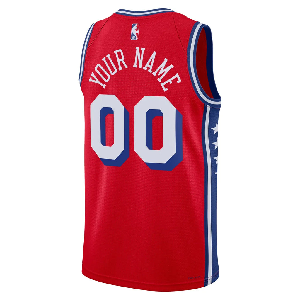statement Jordan 76ers Red Custom Jersey - Hình 3