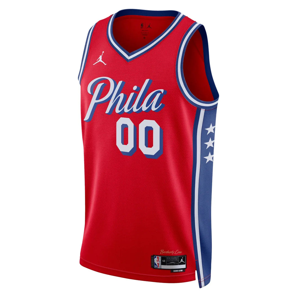 statement Jordan 76ers Red Custom Jersey - Hình 2