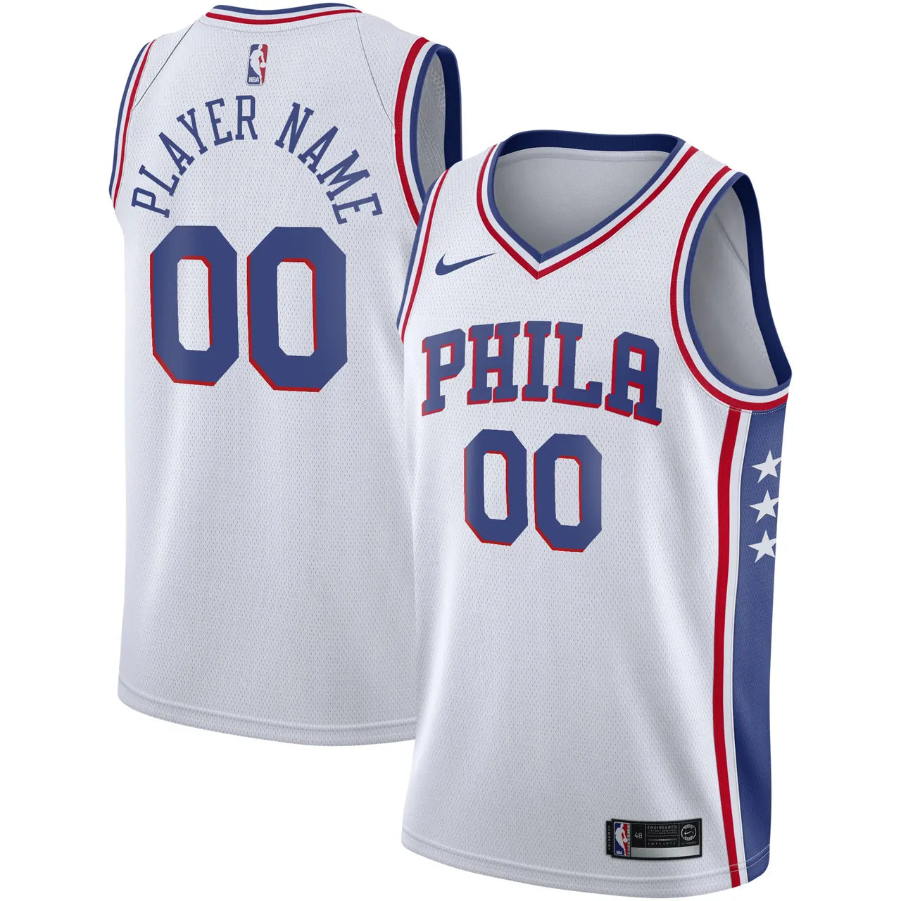 76ers White Custom Jersey Nike - Hình 2