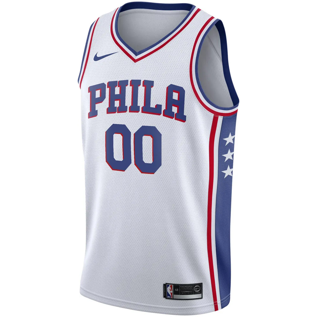 76ers White Custom Jersey Nike - Hình 3