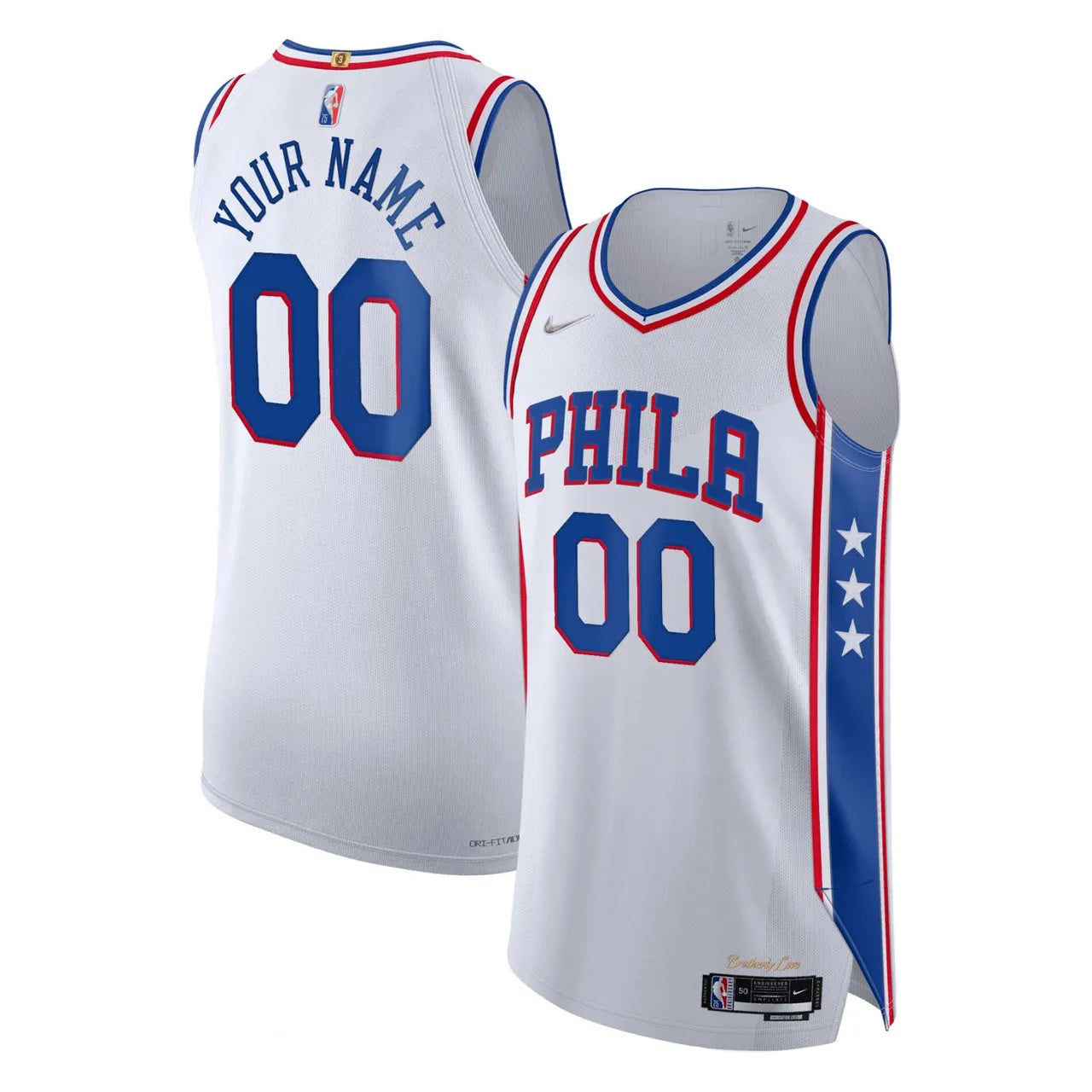 Nike 76ers White Jersey custom