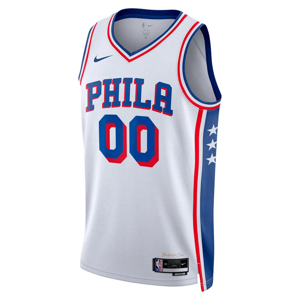 Custom Nike 76ers White Jersey - Hình 2