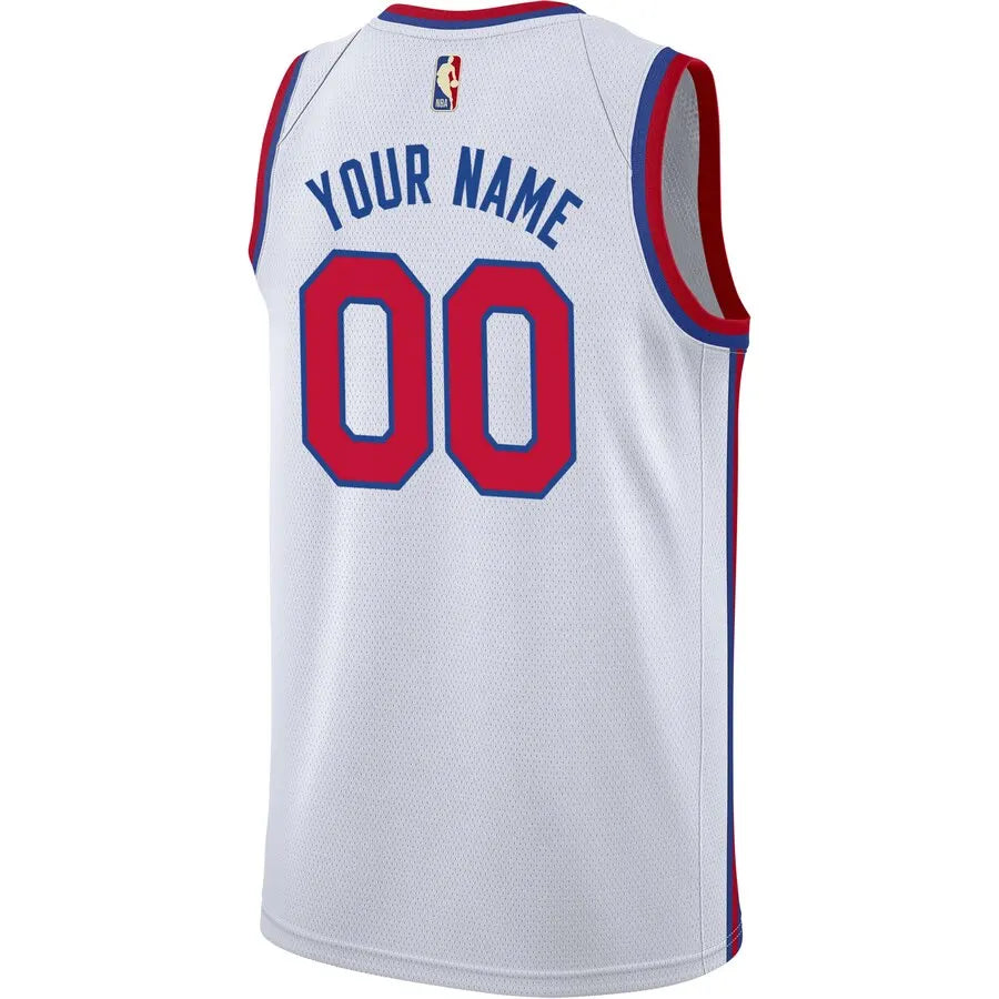 Nike 76ers White Custom Jersey - Hình 3