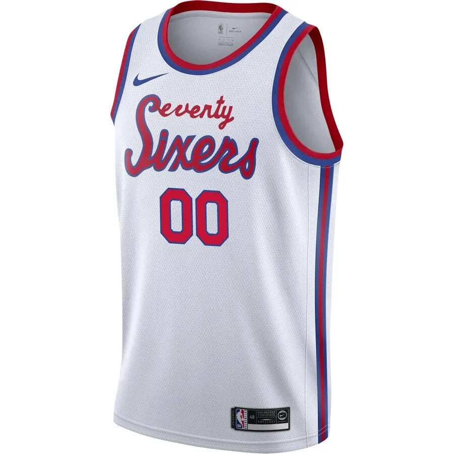 Nike 76ers White Custom Jersey - Hình 2