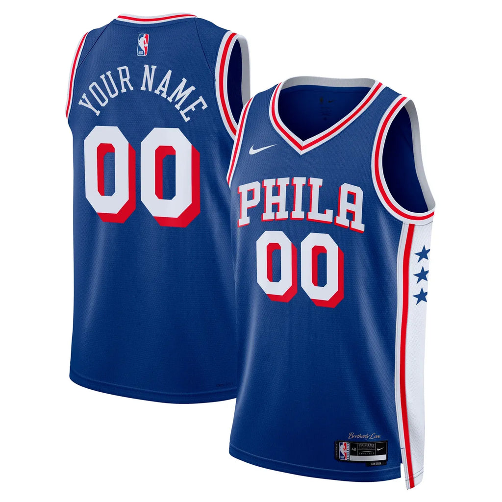76ers Blue Icon Custom Jersey