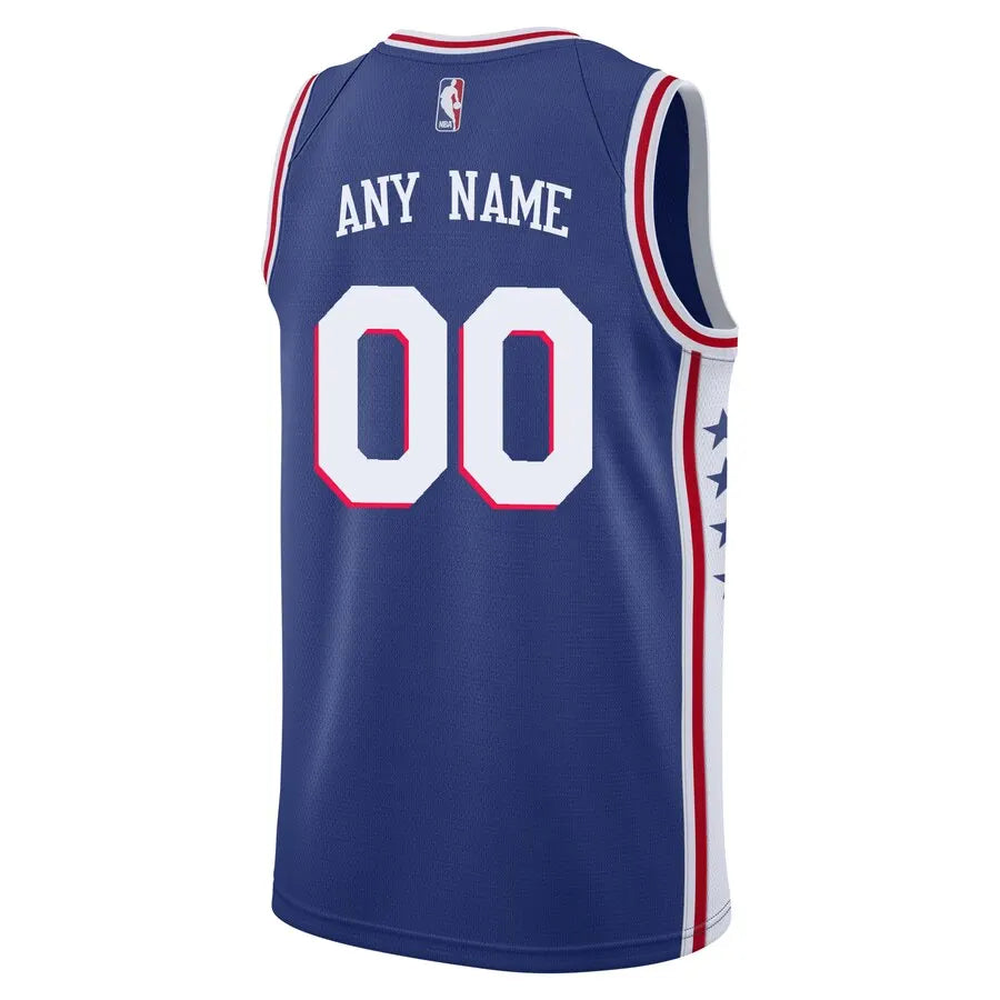 Nike 76ers Blue Custom Jersey - Hình 3