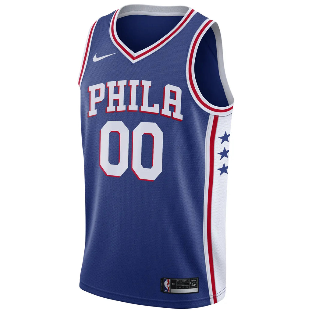 custom Nike 76ers Blue Jersey - Hình 3