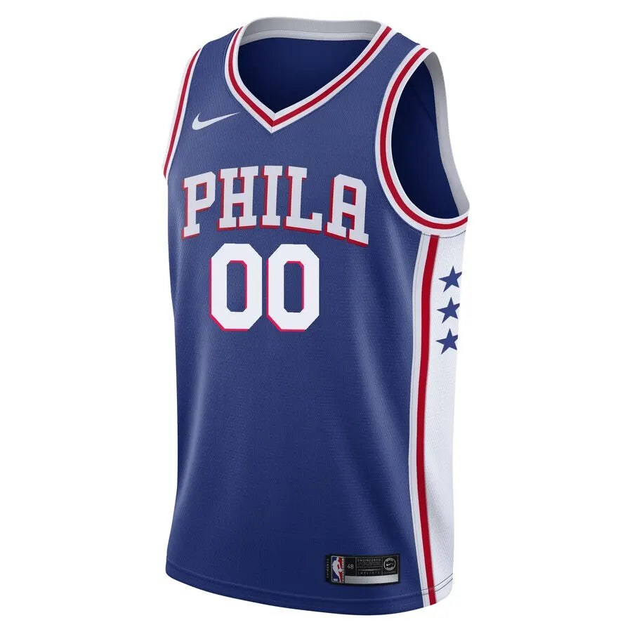 Nike 76ers Blue Custom Jersey - Hình 2