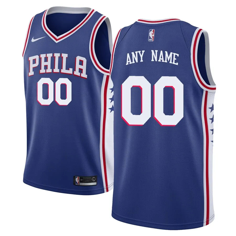 Nike 76ers Blue Custom Jersey