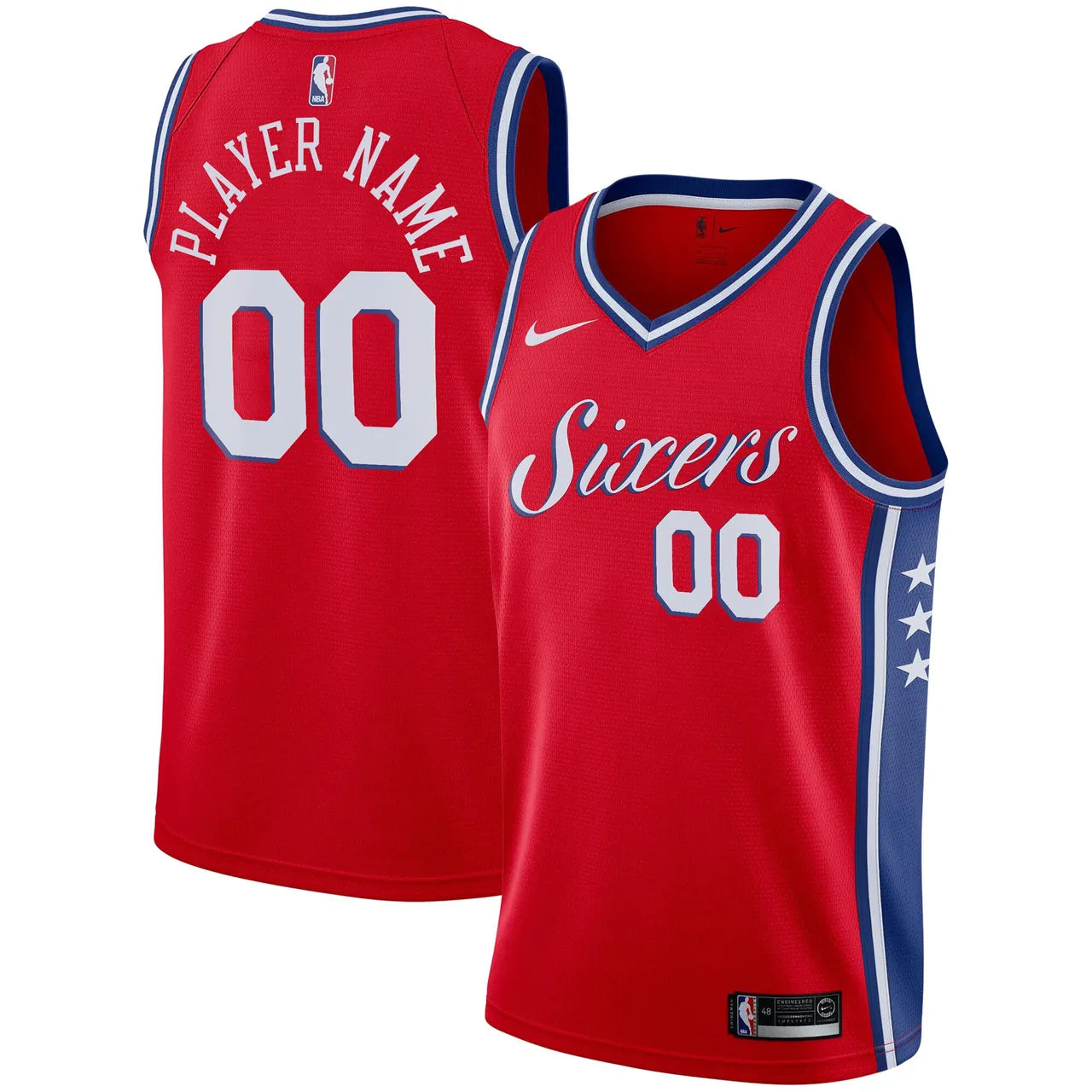 76ers Red Icon Jersey Custom - Hình 2