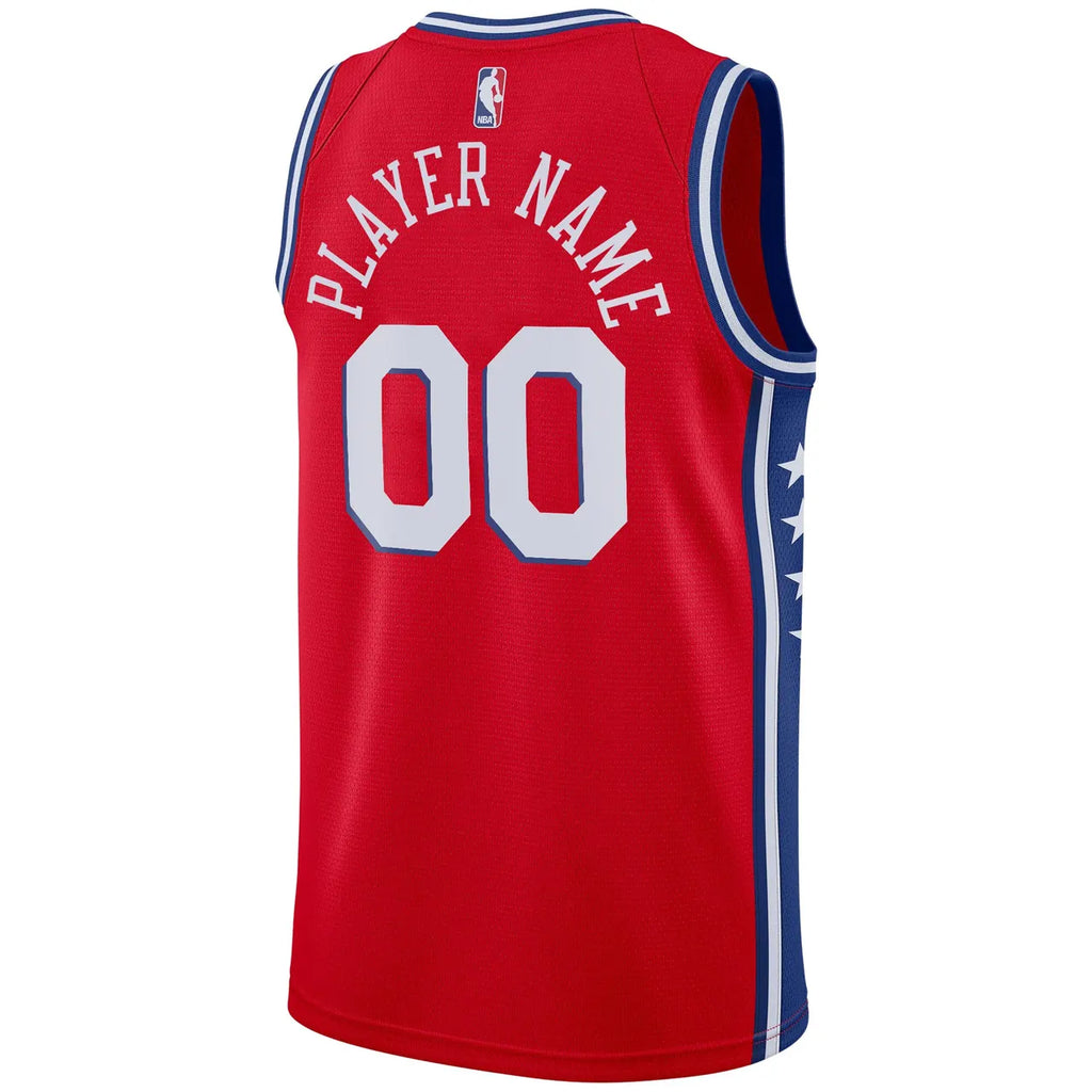 76ers Red Icon Jersey Custom - Hình 4