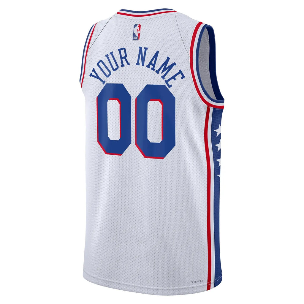 76ers Custom White Jersey - Hình 4
