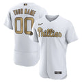 Phillies White Gold Custom Jersey