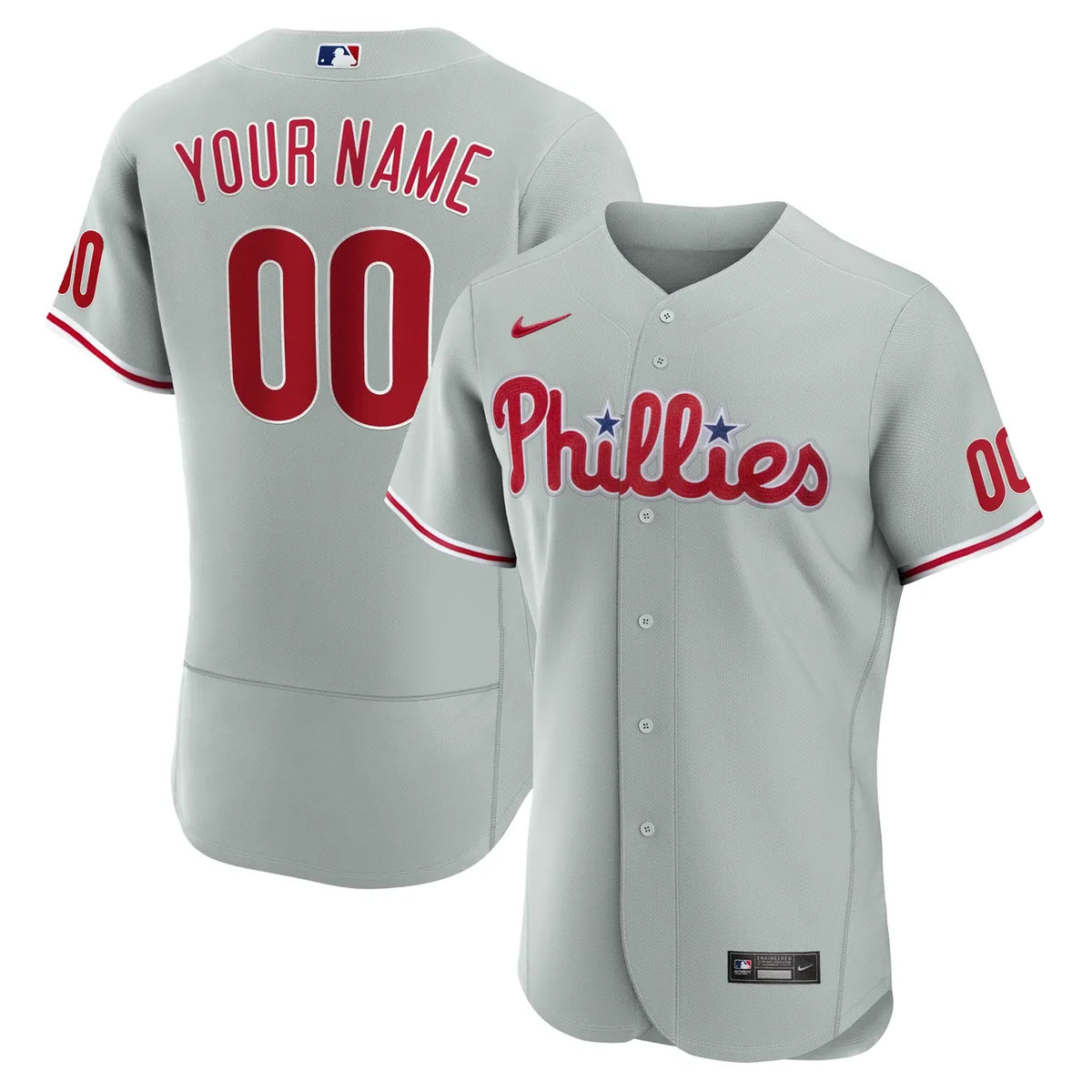 Phillies Gray Custom Jersey