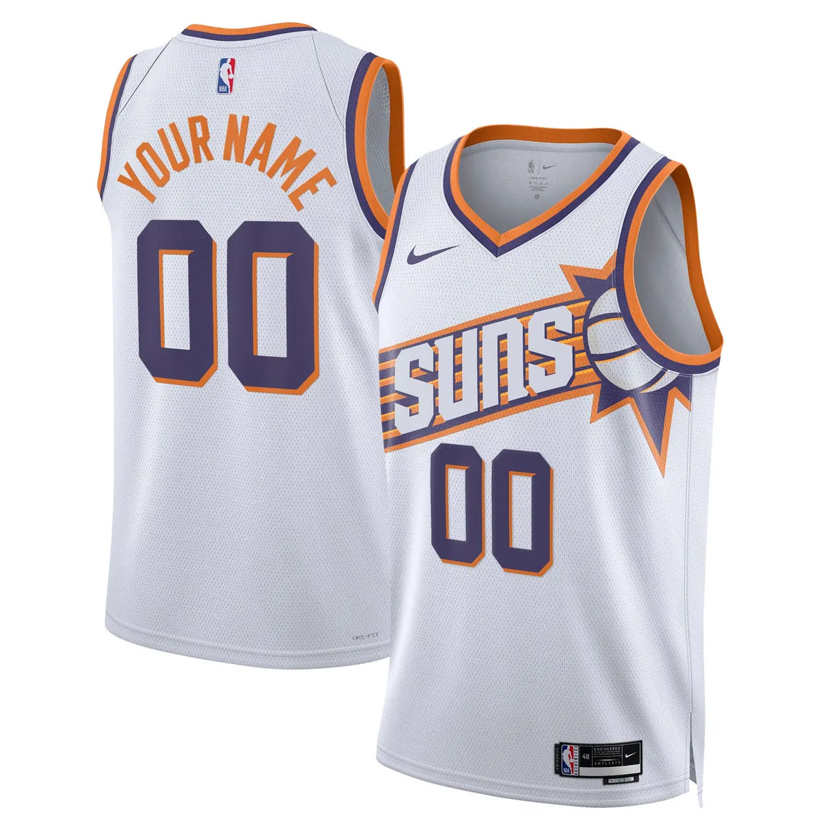 Nike Suns Custom White Jersey
