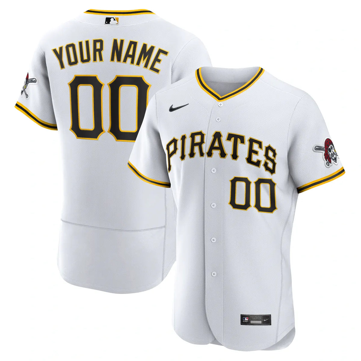 nike Pirates White Custom Jersey