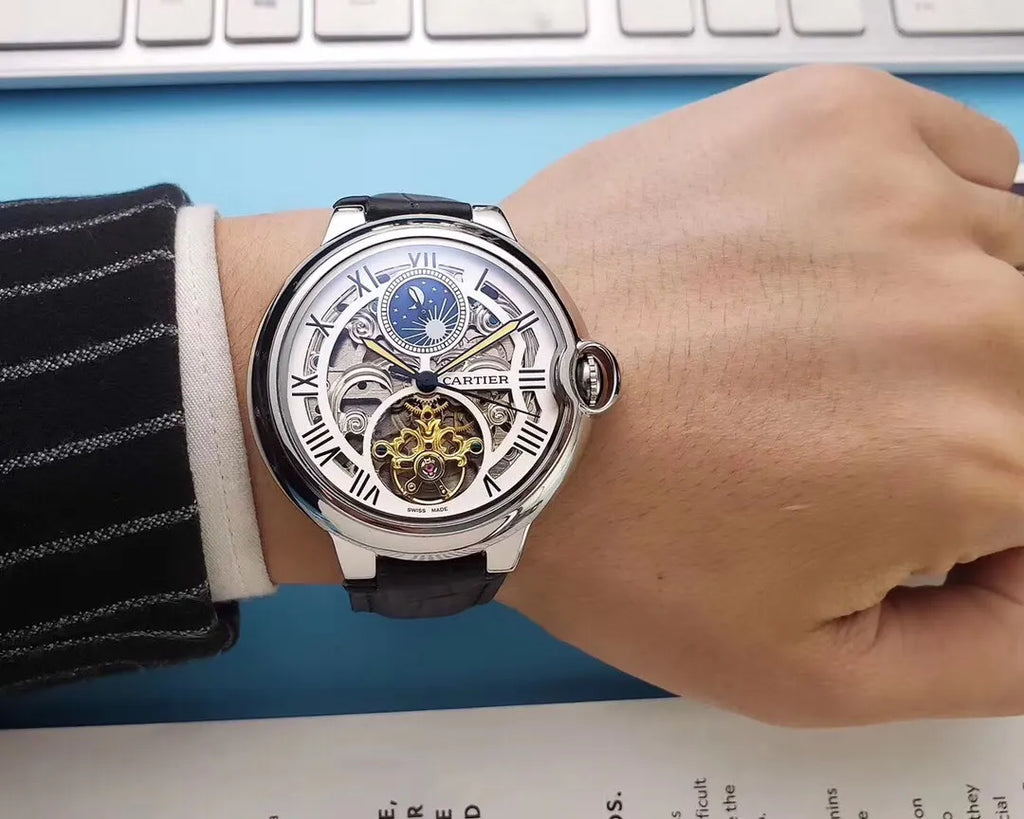 Cartier Openwork Black Leather - Hình 2