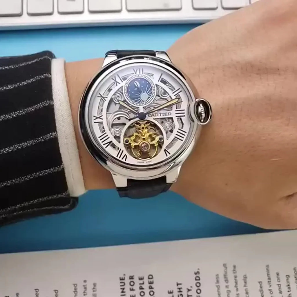 Cartier Openwork Black Leather