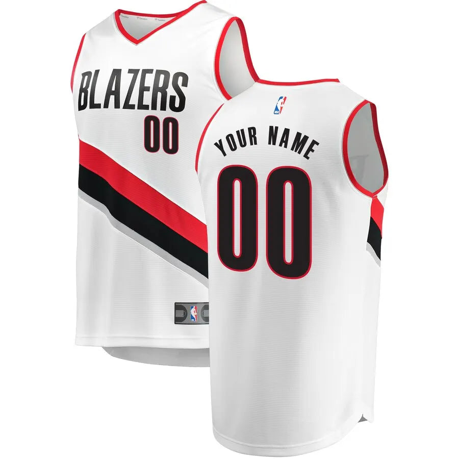 Blazers Custom White Jersey