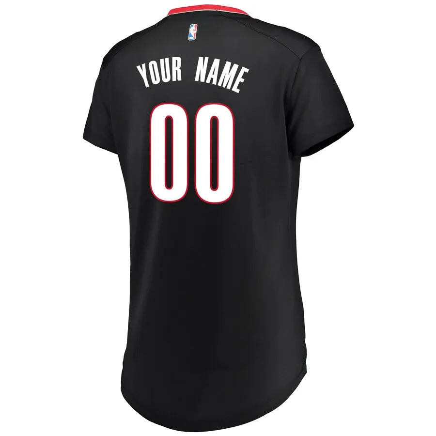 Blazers Women's Black Custom Jersey - Hình 3