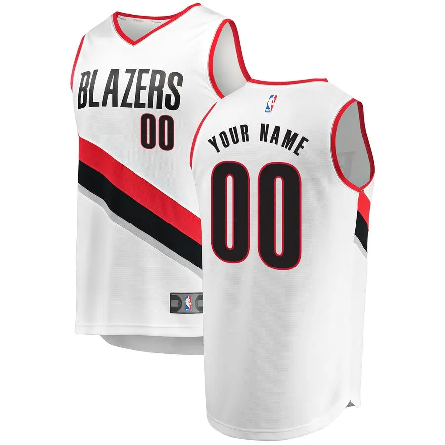 Blazers Custom White Jersey