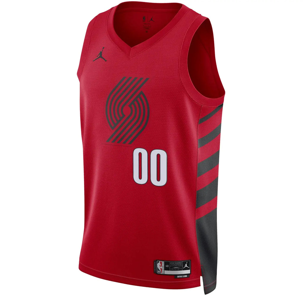 Jordan Blazers Red Custom Jersey - Hình 3