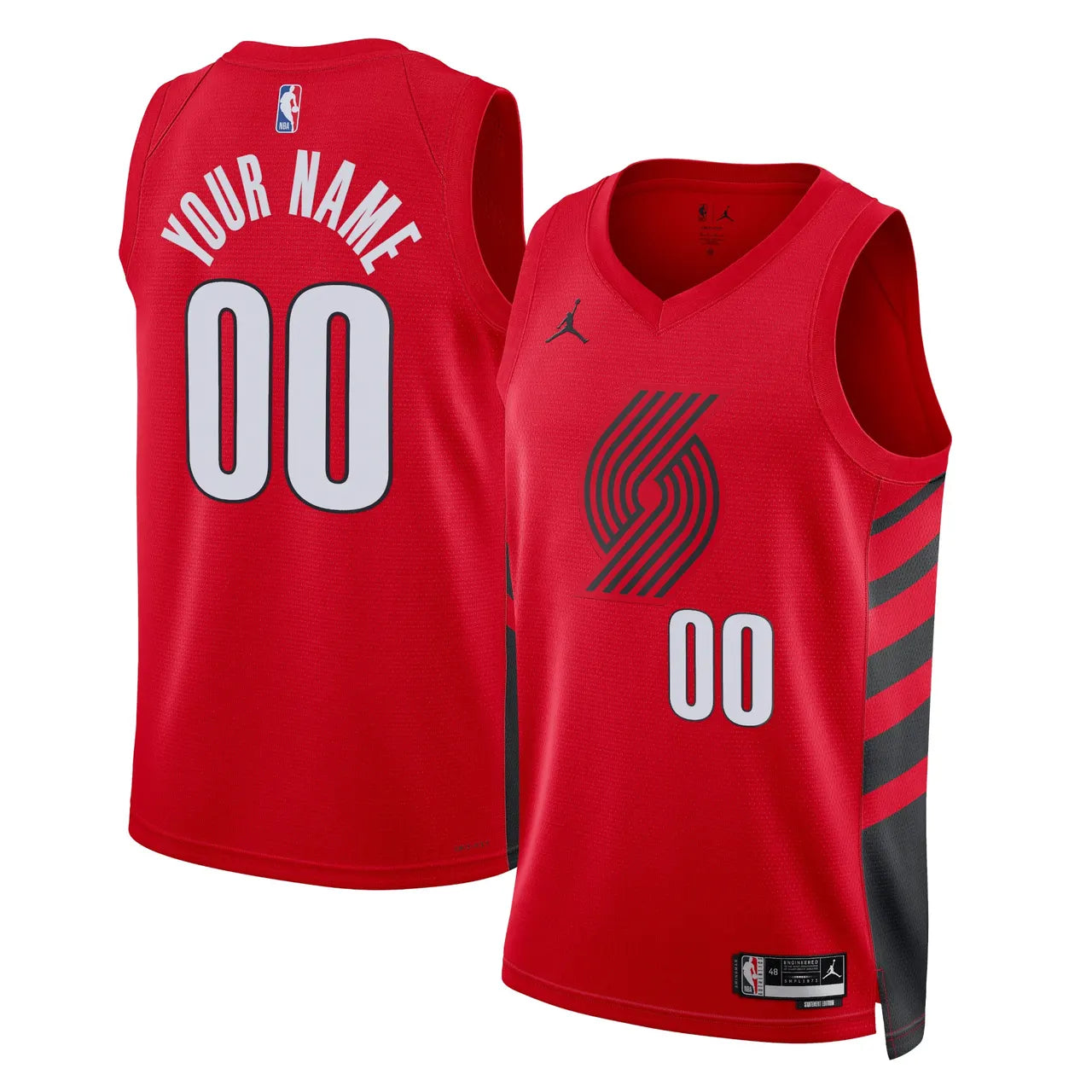 custom Jordan Blazers Red Jersey