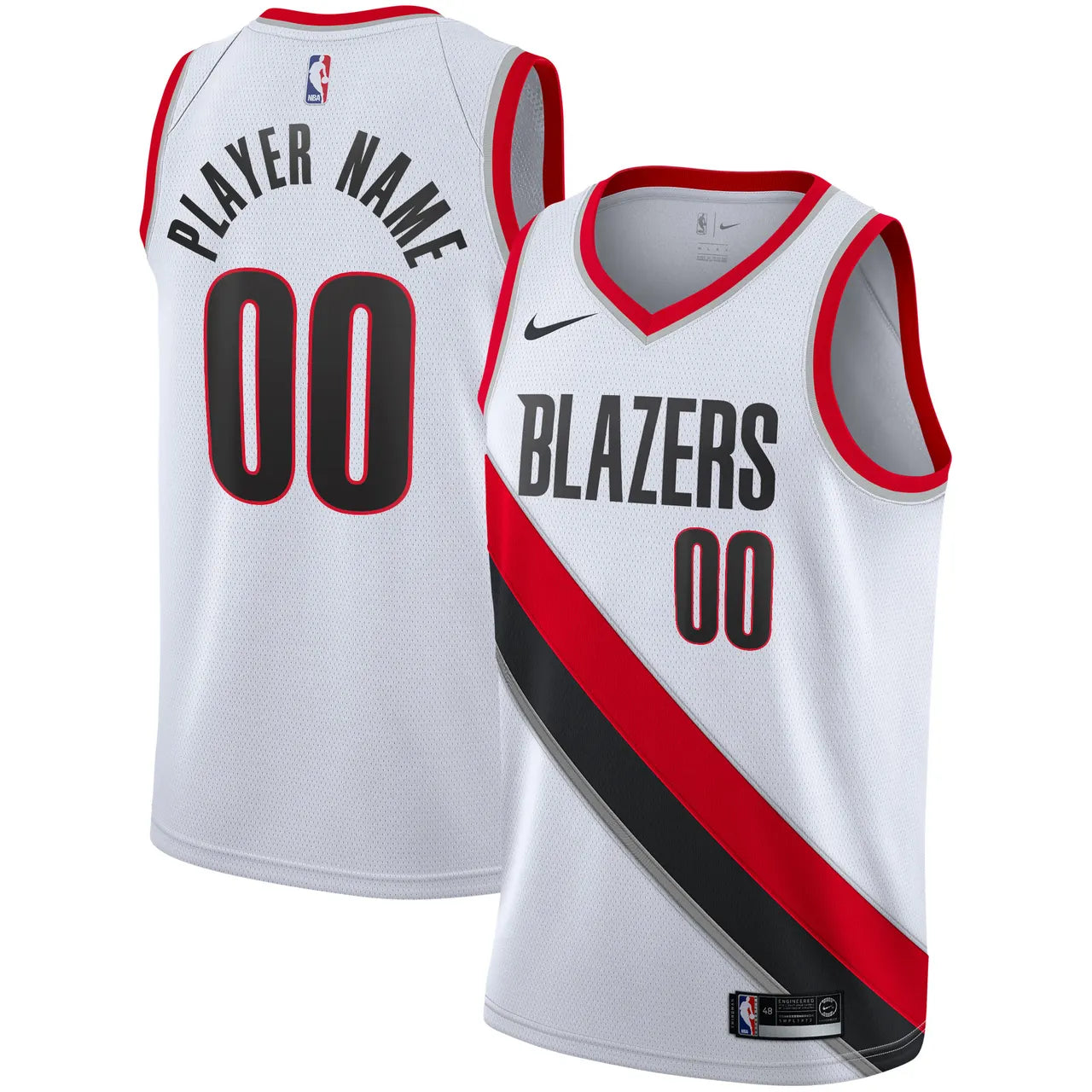 nike edition Blazers White Custom Jersey