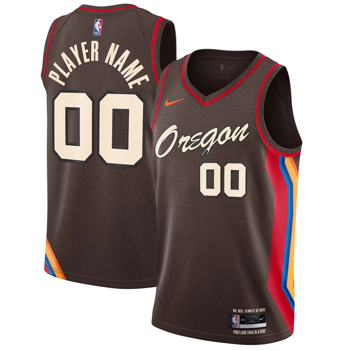 Nike Blazers Oregon Brown Jersey
