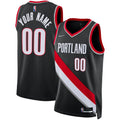 Trail Blazers Black Custom Jersey nike