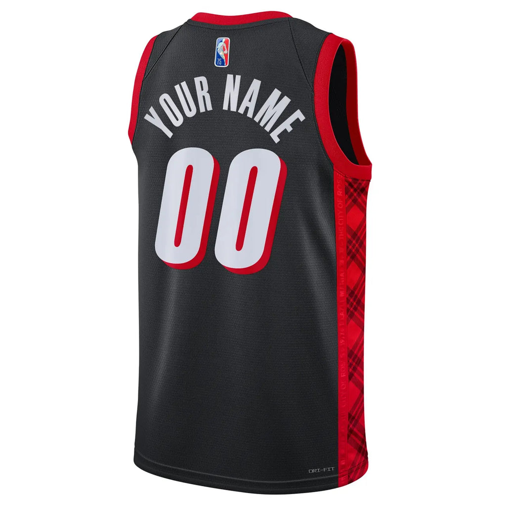 nike Trail Blazers Black Custom Jersey - Hình 3