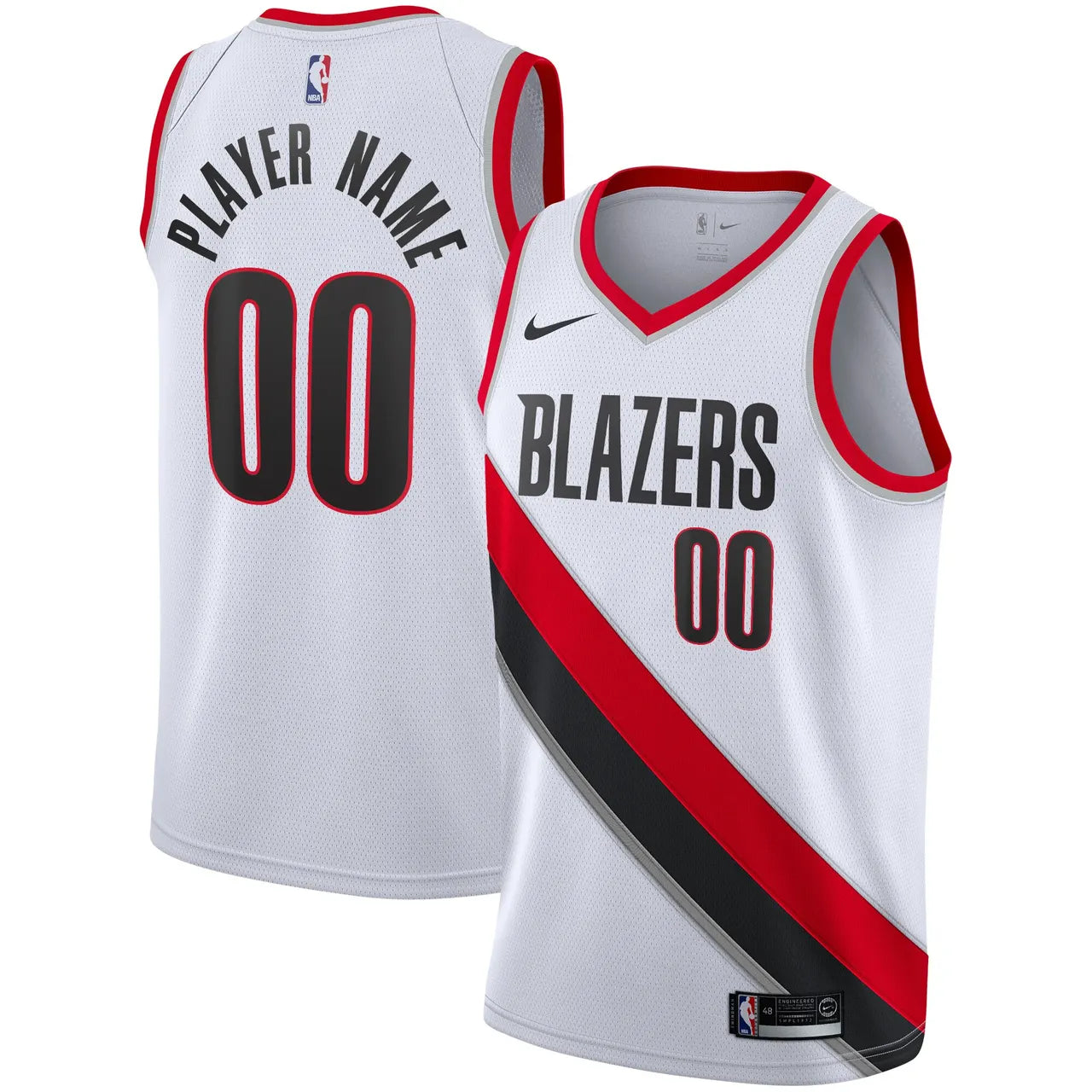 Blazers White Custom Jersey nike