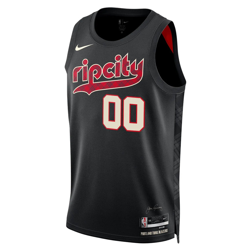 Trail Blazers Black Rip City Jersey - Hình 2