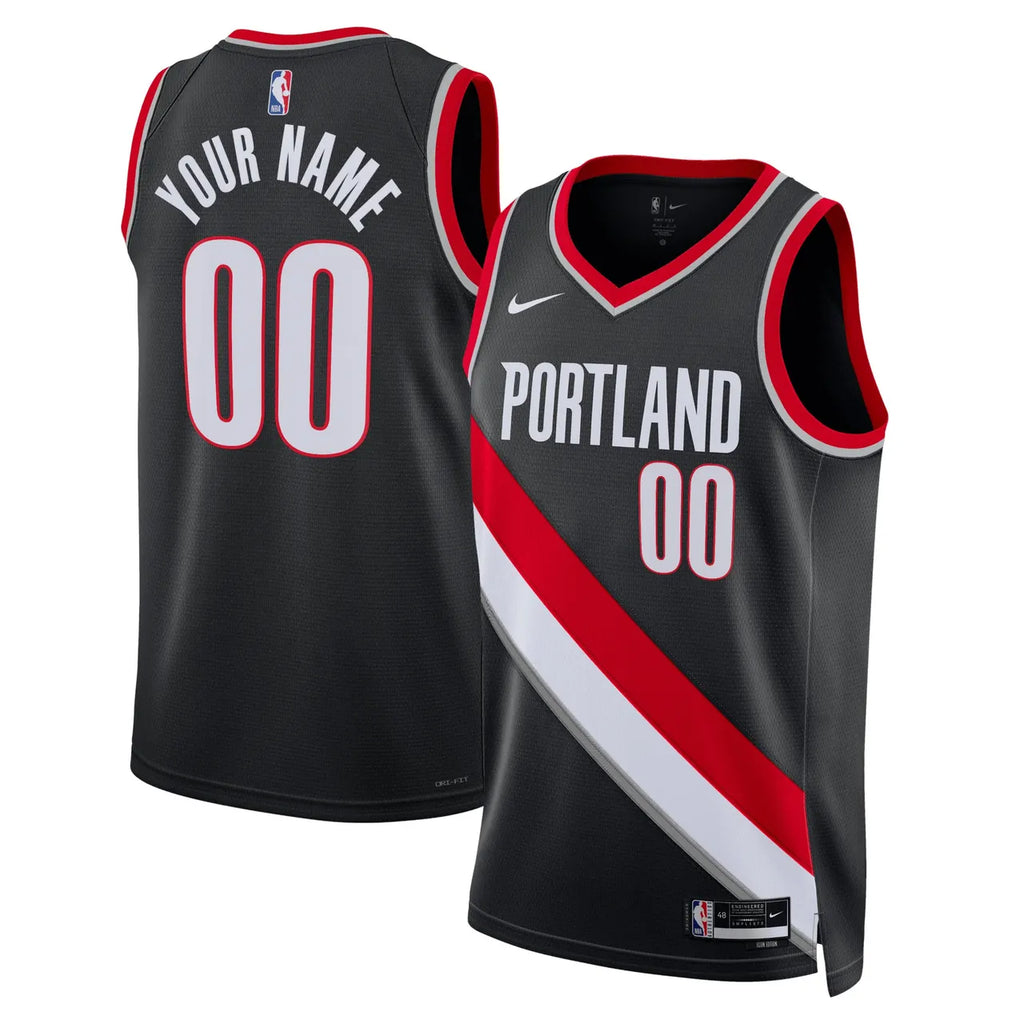 Trail Blazers Black Custom Jersey