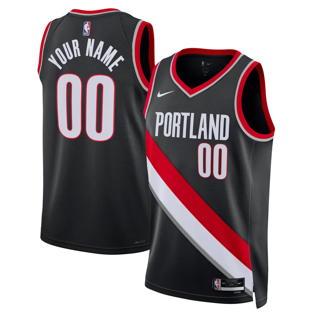 Trail Blazers Black Custom Jersey