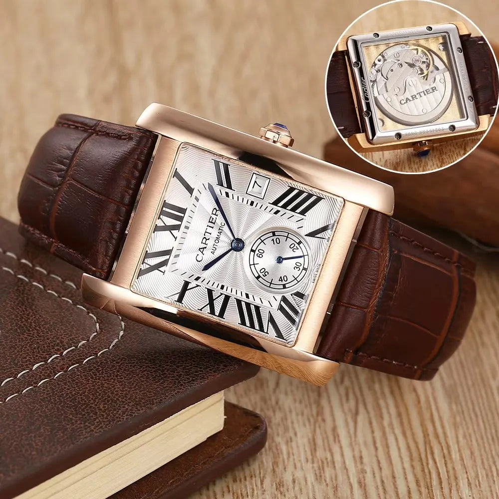 brown Cartier Tank Rose Gold – Cartier Tank Rose Gold Brown Leather
