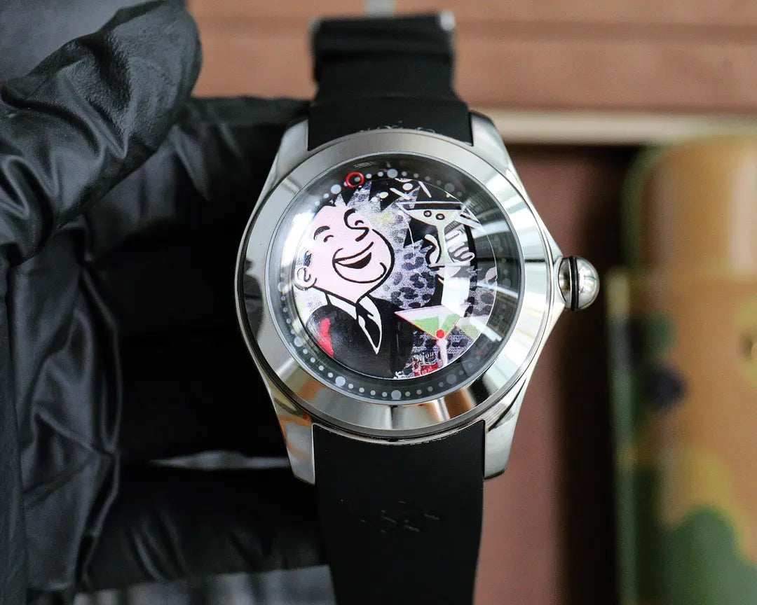 Monopoly Black Rubber Watch - Hình 7
