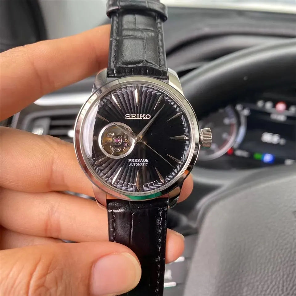 presage Seiko Black Dial Watch - Hình 2