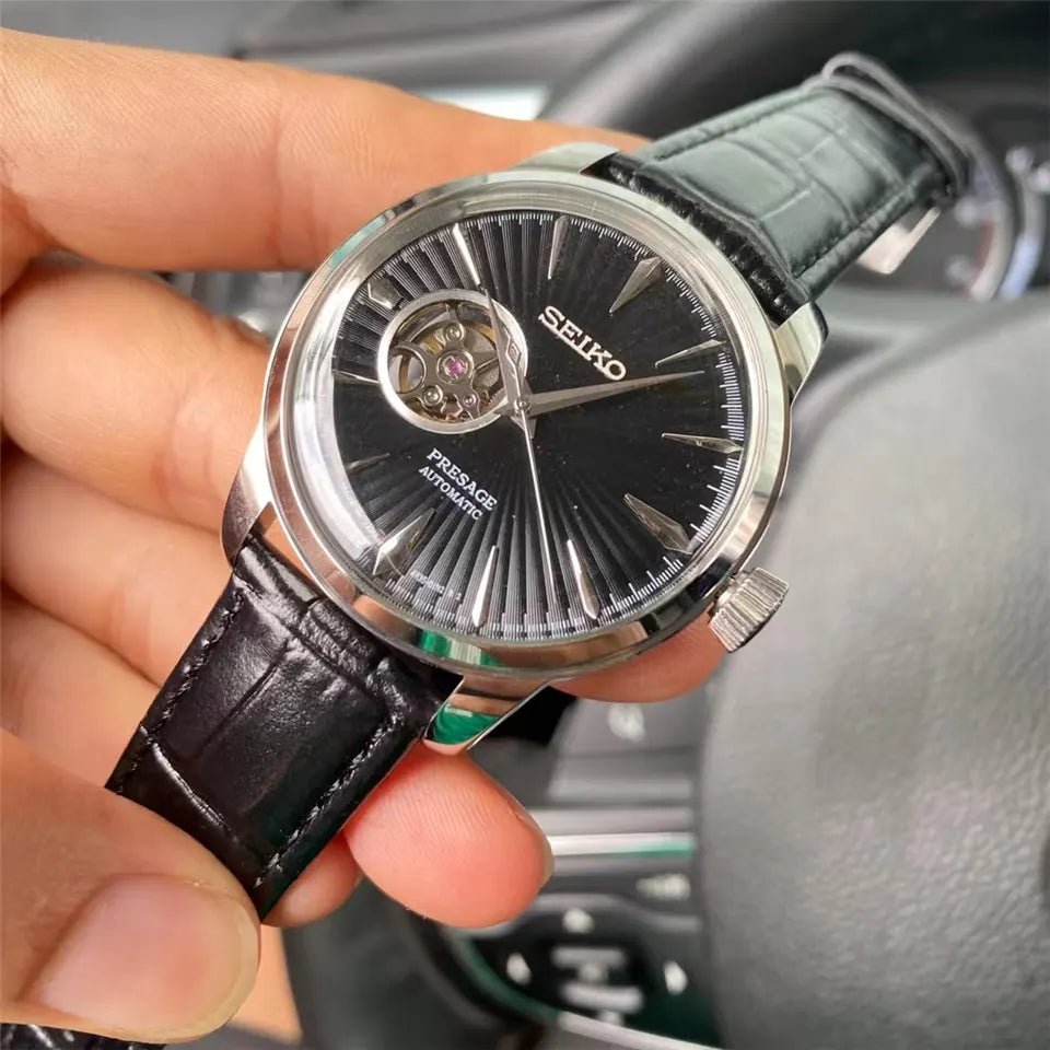 presage Seiko Black Dial Watch - Hình 7